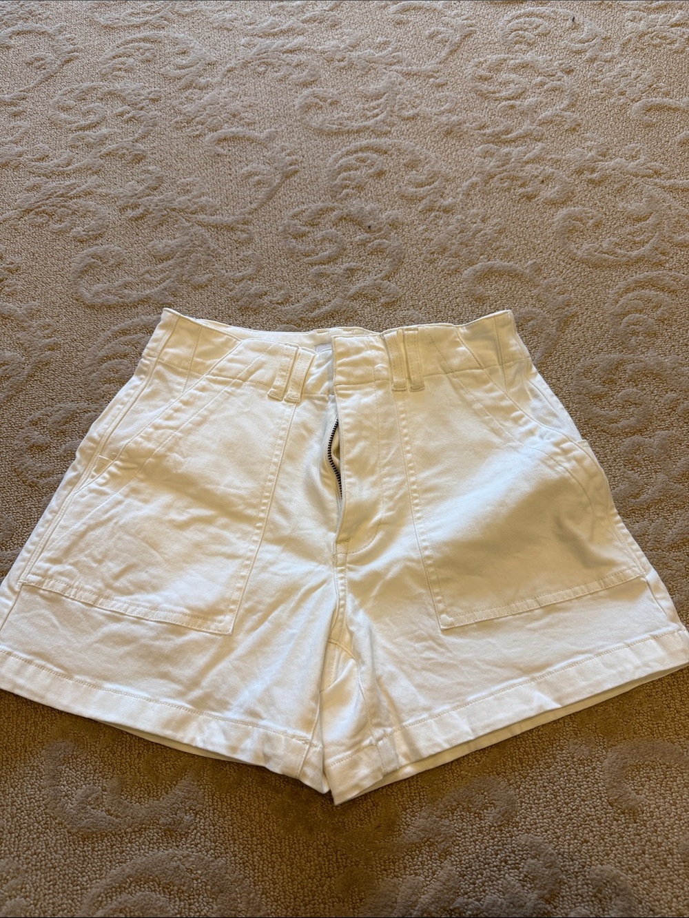 Pistola Women’s High-Waist White Cotton Utility Shorts